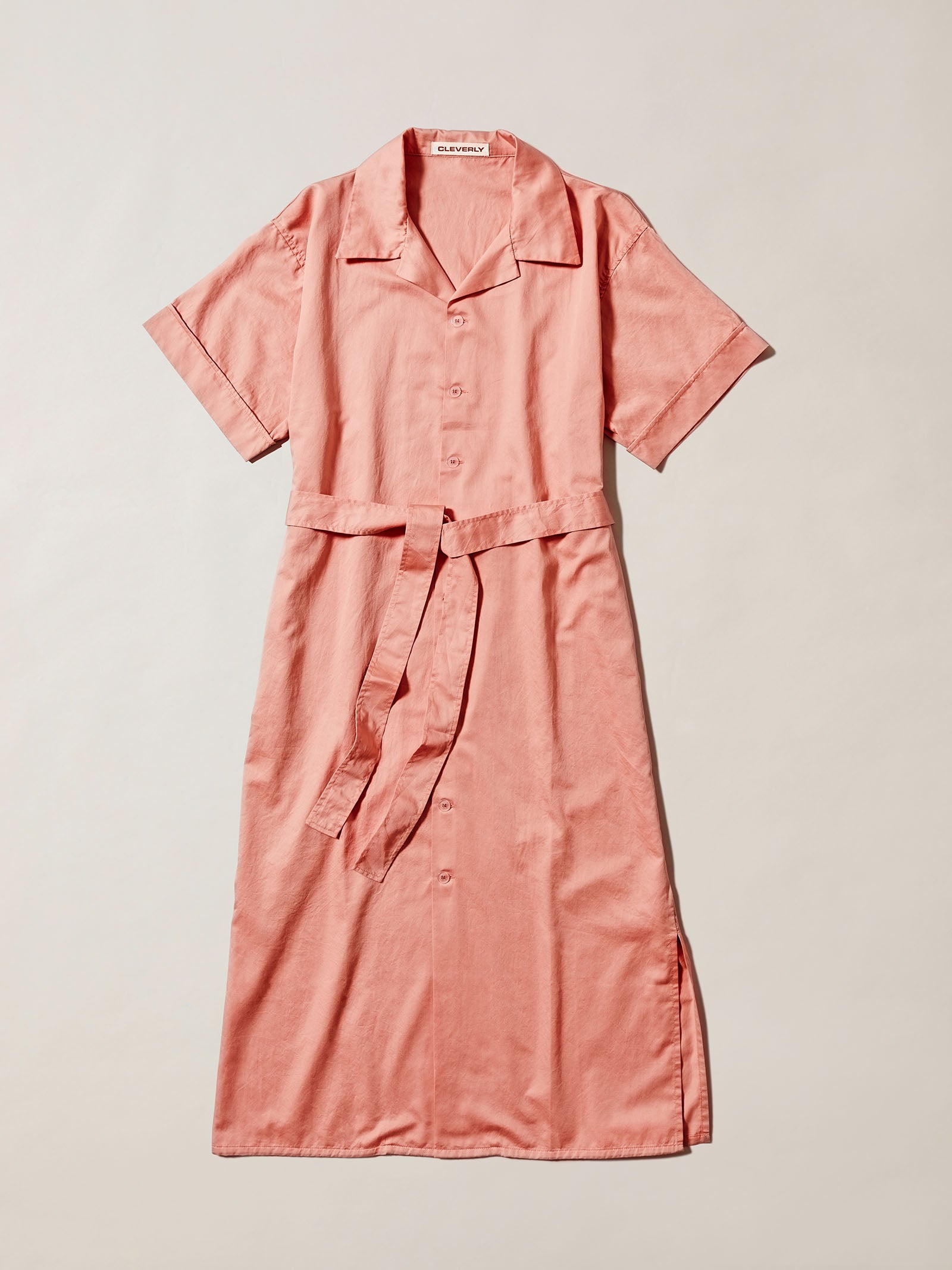 100% cotton, pink button down long shirt dress, casual maxi dress or luxury cotton nightwear, short sleeves