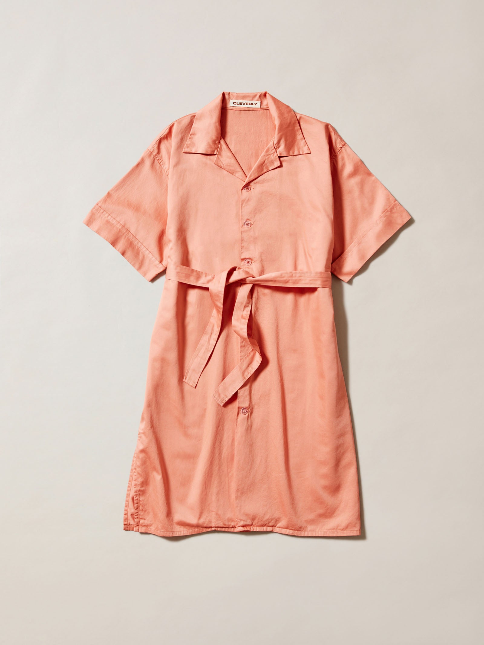 100% cotton, soft pink button down shirt dress, casual dress or luxury cotton nightwear, short sleeves and mid length